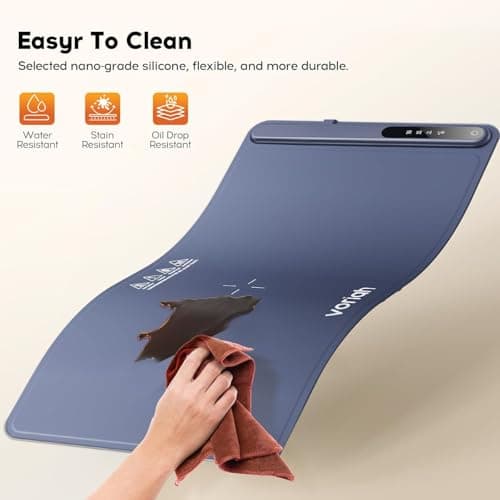 Warming Mat for Food, Voriah Electric Warming Tray with 3 Temp Settings & Auto Shut-Off, Food Warmer with Thick Silicone Surface to Keep Food Warm at Buffet, Parties, and Family Use（Dark Blue） view 5