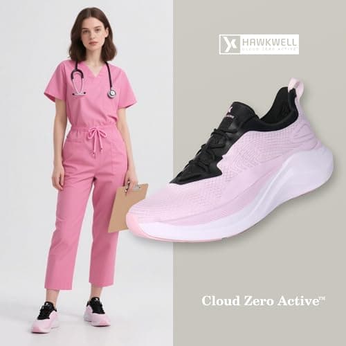 Hawkwell Women's Cloud Zero Active Nursing Shoes Cushion Breathable Walking Running Tennis Workout Slip Resistant Medical Work Sneakers view 2