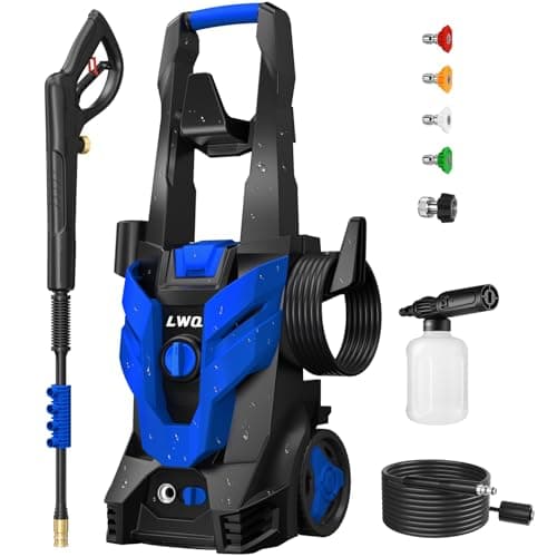 Pressure Washer, Power Washer with 4 Quick Connect Nozzles 1 Foam Cannon, High Pressure Cleaning Machine for Cars/Fences/Driveways/Patios/Farms/Home Cleaning(Light Blue) — image 1