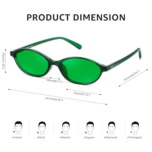 FEISEDY Retro Oval Sunglasses for Women Cat Eye 90s Lightweight Narrow Shades Trendy Sun Glasses B4196 view 6