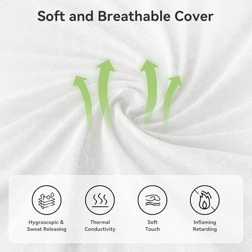 Queen Mattress, 12 Inch Mattress Queen Size in a Box with Memory Foam and Individual Pocket Springs for Motion Isolation, Pressure Relief, Medium Firm Feel, Cool&Comfortable Sleep, Breathable view 5