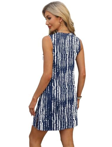 BKRIVE V-Neck Summer Casual Beach Dress for Women 2026 Vacation Women's Sleeveless Sundress with Split view 4