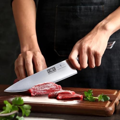 HOSHANHO 20PCS Knife Set, Ultra Sharp Japanese Kitchen Knife Set with Block | Professional High Carbon Stainless Steel Chef Knives Set with Sharpner, Cooking knife with ergonomic handle, Ideal Gifts view 6