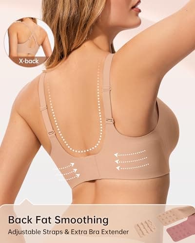 LetsJoli Wireless Bras for Women No Underwire Jelly Bras Seamless Push Up Full Coverage Bralettes Comfortable Everyday Bra view 4