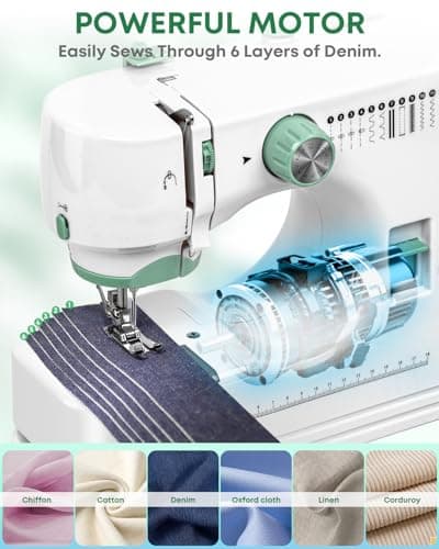 Jialiin Sewing Machine for Beginners -12 Built-in Stitches|42 PCS Accessory Kit,Foot pedal, Low/High-Speed,Portable Mini Sewing Machine for Home DIY,Quick Fix view 5