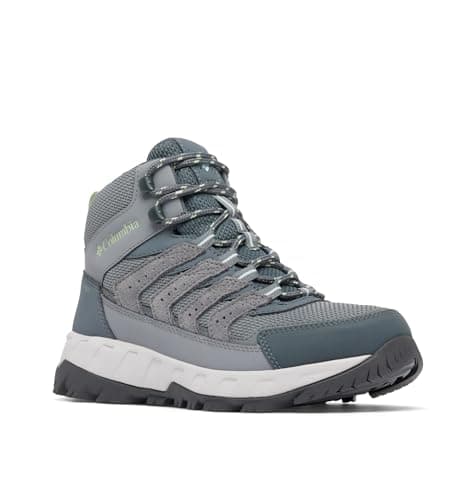 Columbia Womens Strata Trail Mid Waterproof, Titanium Grey Steel/Sage Leaf, 8