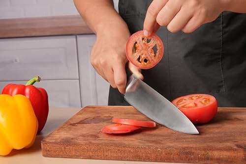 ZHANG XIAO QUAN Kitchen Knife in High Carbon Steel, Professional Chef Knife with Ergonomic Handle and Ultra Sharp Blade view 4