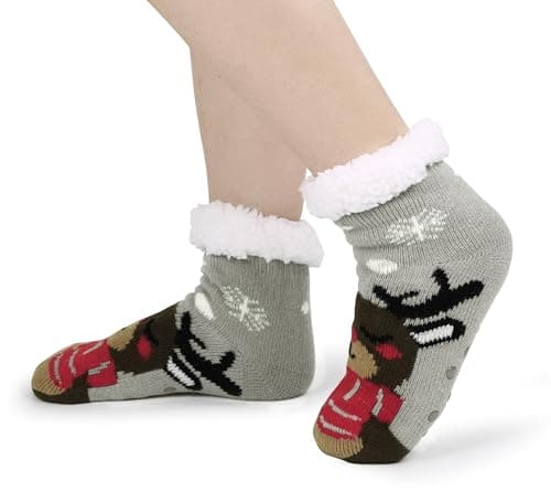BenSorts Kids Slipper Socks Girls Boys Warm Fuzzy Fleece Christmas Socks Gift Stocking Stuffers view 2