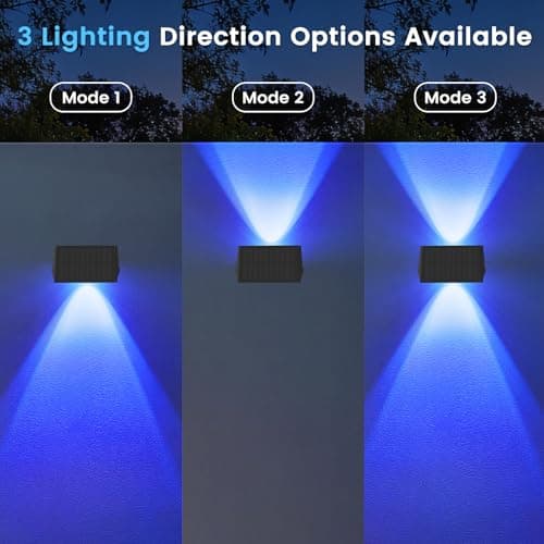 Fence Lights Solar Powered, Multicolor Solar Wall Lights Outdoor Waterproof IP67, Up and Down Solar Fence Lights Outdoor Dusk to Dawn for Patio, Garden, Backyard, Porch, Pathway, Festival (8 Pack) view 4