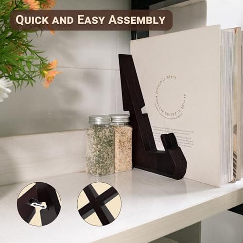 Yuoyar Wooden Cookbook Stand for Kitchen Counter - Detachable Recipe Book Holder - Kitchen Decor and Accessories view 4