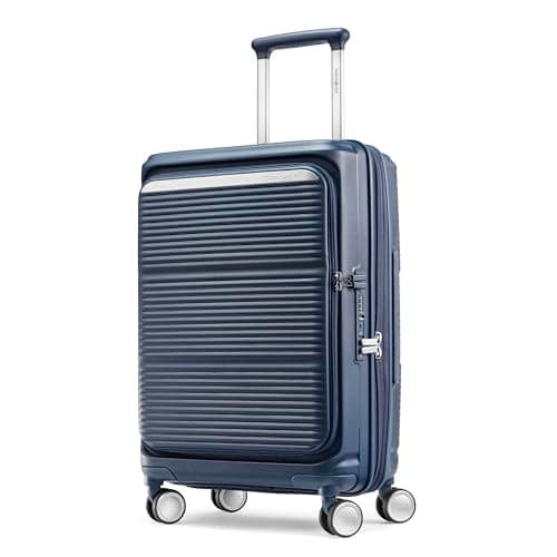 Samsonite Paralux Carry-On Luggage - Innovative Design - Quick Access Front Pocket - Dual Suspension Wheel Technology - TSA Lock - Expandable - Includes Removable Packing Cubes - Midnight Navy