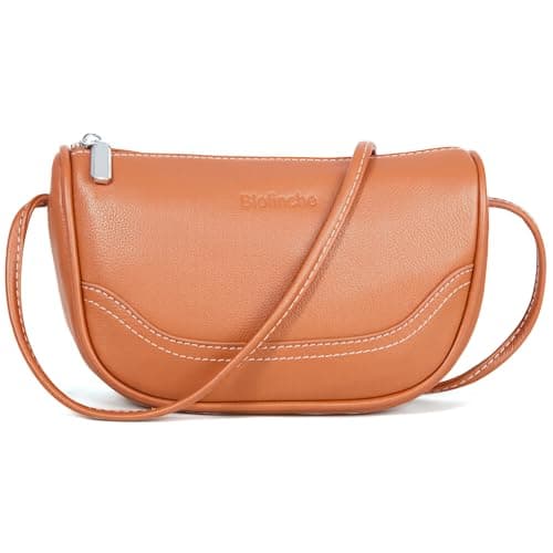 Genuine Leather Mini Crescent Bag for Women, Small Crossbody Hobo Purse for Evening Out & Shopping, Lightweight and Compact — image 1
