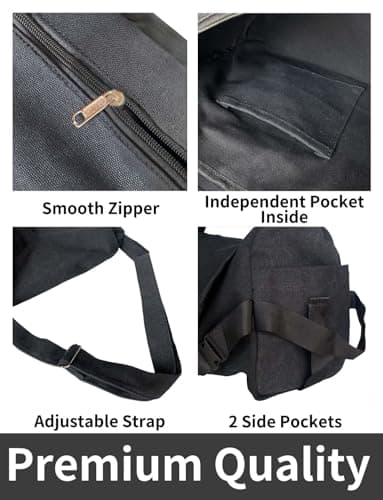 Gleease Canvas Messenger Bag for Men Women Large Crossbody Bag Hobo for 14inch Laptop Vintage Satchel for College Travel Work view 6