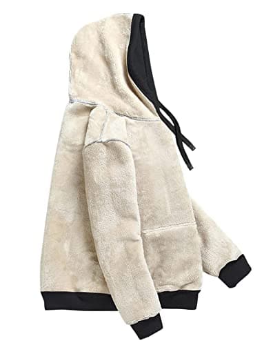 Haellun Womens Casual Winter Warm Fleece Sherpa Lined Pullover Hooded Sweatshirt view 5