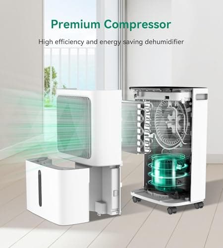 2500 Sq.Ft Dehumidifier for Basement with Drain Hose Max 34 Pints, VEAGASO Dehumidifiers for Home, Large Room, Bathroom, Bedroom, Three Modes, Intelligent Humidity Control, Dry Clothes, 24HR Timer view 6