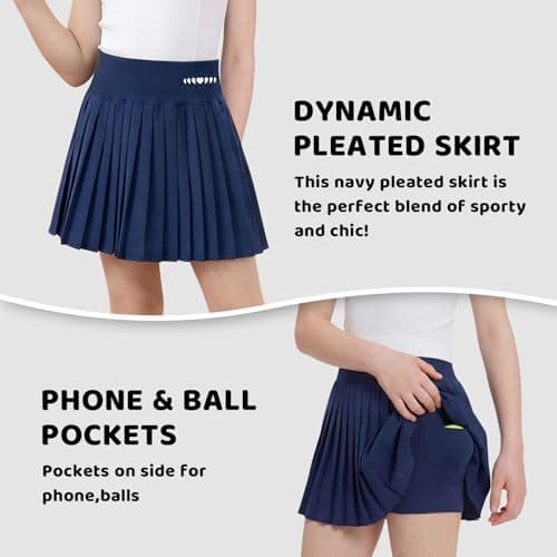 pMMq Girls Athletic Tennis Outfit Dress Set,Sleeveless Sport Dress with Pleated Skirt for Active Kids 4-15 Years view 5