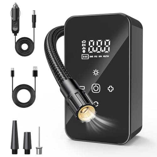ZOOTEALY Tire Inflator Portable Air Compressor: Cordless Tire Pump for Car Tires with Digital Pressure Gauge & Auto Shutoff - Battery & 12V DC Dual Power Mini Air Pump for Car, Motorcycle, Bike, Balls — image 1