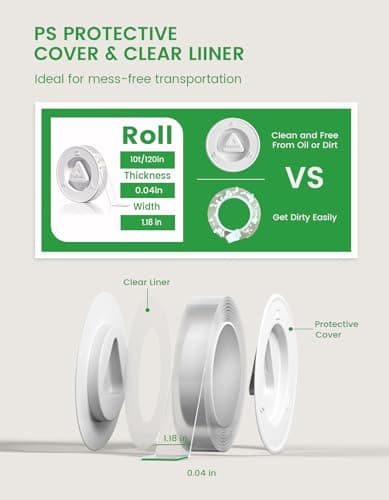 PAGFAER Double Sided Tape Heavy Duty, 2pcs Extra Large 10FT Nano Tape, Transparent Strong Double Sided Adhesive Mounting Tape, Clear Picture Hanging Strips for Wall, Poster, Carpet, Craft view 2