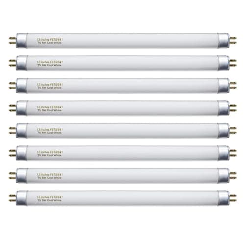 Konideke 8 Pack F8T5/CW Fluorescent Bulbs, T5 12 inch 8 Watts Under Cabinet Light Bulb Cool White, G5 Mini Bi 420 Lumen — image 1
