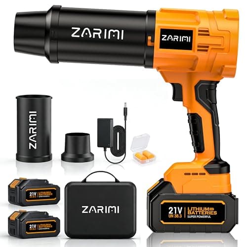 990,000 RPM Cordless Leaf Blower, Electric Handheld Leaf Blower with 2 Batteries & Charger, Lightweight for Patio, Lawn, Yard, Deck - Light Orange — image 1