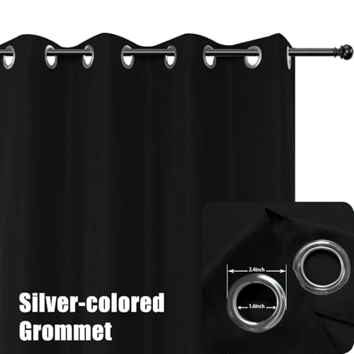 BONZER Outdoor Curtains for Patio Waterproof Thick Privacy Wide Grommet Light Filtering Outside Curtains for Porch Pergola Gazebo Deck, 1 Panel, 110W x 108L inch, Black view 3