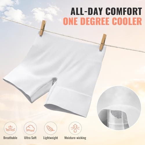 ForeverShaper Slip Shorts for Under Dresses Women, Seamless Anti Chafe Underwear Shapewear Thigh Cooling Biker Short Panties view 3