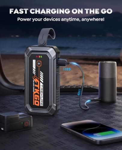 TREKURE Car Battery Jumper Starter Portable 5000A, Portable Car Jump Starter up to 10L Gas or 8L Diesel Engine, Jump Box, Jumper Cables for Car Battery, Magnetic Build, 2000LM Flashlight, Power Bank view 3