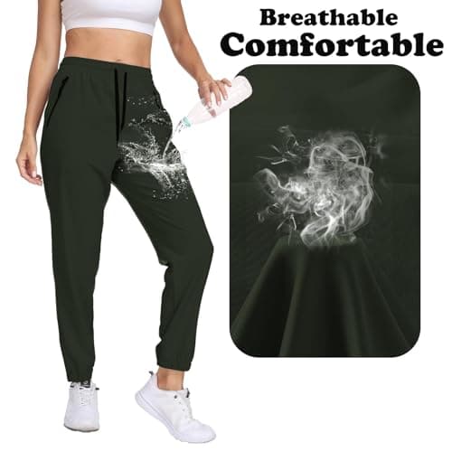 Womens Hiking Pants Water Resistant Quick Dry Sweatpants Elastic Waist UPF 50+ Cargo Lightweight Work Travel Casual view 6
