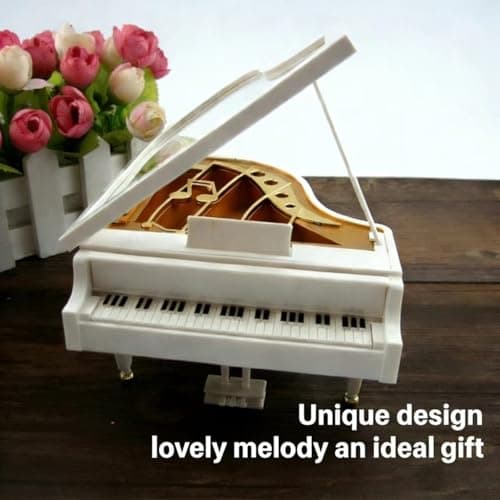 DEFINEY Grandma Gifts for Mothers Day Piano Shaped Music Box Comes with Keychain - Elegant Gift for Birthdays, Anniversaries, Holidays view 3