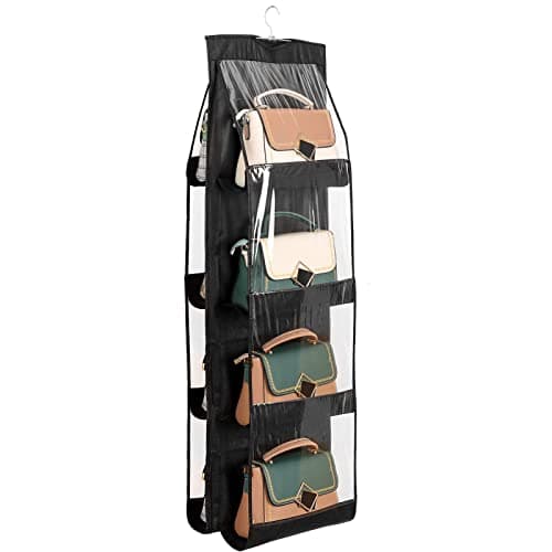 AYWVRBST Handbag Purse Organizer, 8 Pockets, Dust Proof Purse Organizer Closet, Wardrobe Closet Organizer, Washable Handbag Organizer for Handbags Purse (Black, 8) — image 1