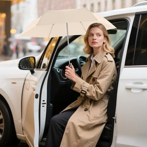 Lejorain Mini Umbrella for Travel Automatic - Folding Compact Flat Umbrella Lightweight Strong Portable Umbrellas for Rain Adults view 2