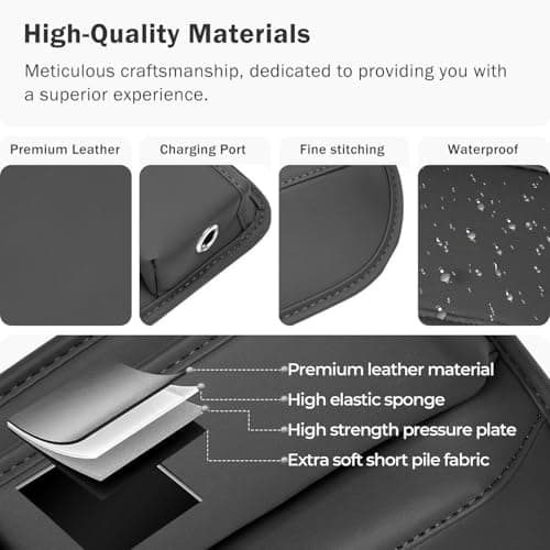 Car Seat Gap Filler Organizer with Cup Holder, Premium PU Leather Interior Accessories for Phone,Sunglasses,Keys, and Small Items, Universal Fit for Car, SUV and Truck,2-Packs Black view 6