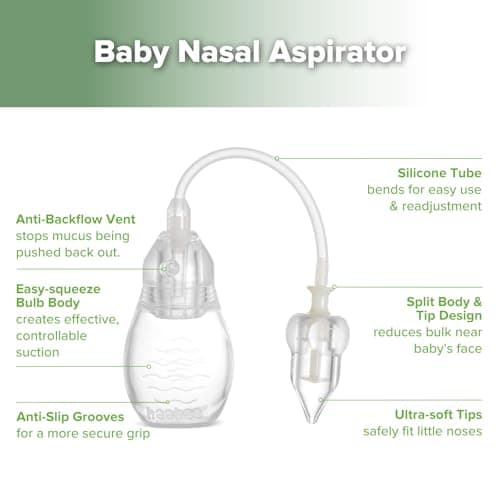 haakaa Silicone Nasal Aspirator for Baby – Baby Nose Sucker, Swan Neck Nasal Aspirator with Anti-Backflow Valve, BPA-Free Nose Cleaner, 12m+ view 4