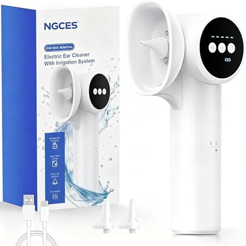 Upgraded Ear Wax Removal, Electric Ear Cleaner with Mild Drying, Safe & Gentle Automatic Ear Cleaner, Cleaning with Dual-Compartment Design, Electric Ear Wax Removal 5 Pressure Settings, IPX7, White — image 1