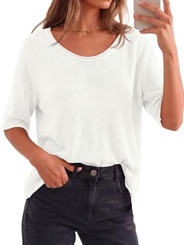 BTFBM Summer Sweaters for Women Lightweight 2026 Summer Oversized Short Sleeve Knitted Pullover Casual Loose Spring Tops view 3