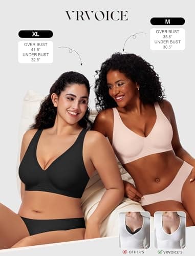 Deep V Wireless Jelly Bras for Women Push Up Bralette Seamless No Underwire Support T-Shirt Comfort Plunge Full Coverage view 4