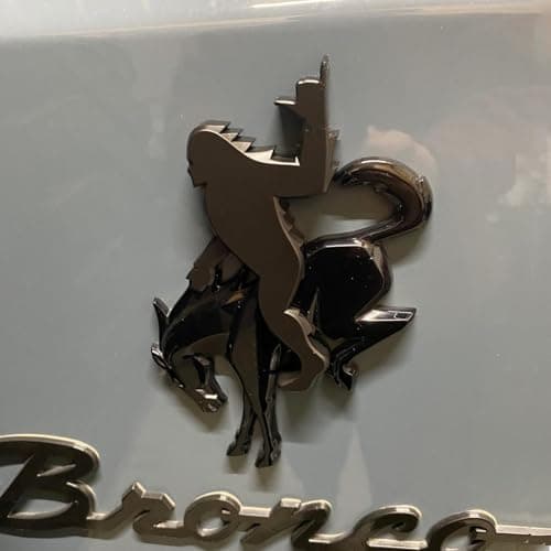 Add-A-Saquatch to Your Bronco,3D Tailgate Emblem Overlay for SUV - Universal Fit 3"x4" Raised Design, Black Automotive Decor with Tape (Riding Horse Set - A, Black) view 4