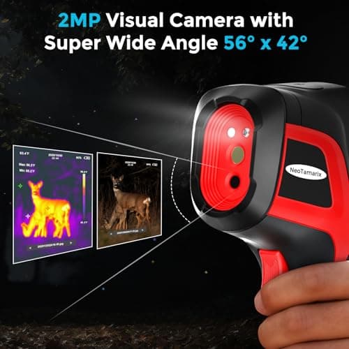 Handheld Thermal Imaging Camera with 2MP Visual Camera, 512x384 Super Resolution, NeoTamarix Thermal Camera 256x192 IR Resolution with 32GB SD Card, Video Recording & PC 2D/3D Analysis Supported view 3