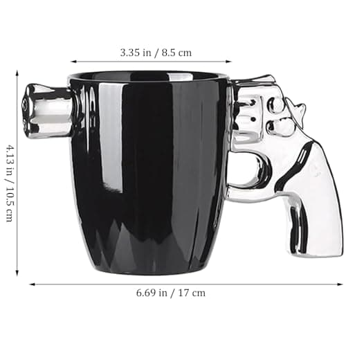 Cintoko Novelty Ceramic Cool Gun Mug for Men, 12OZ Porcelain Pistol Design Coffee Mug, Gifts for Gun Lovers view 3