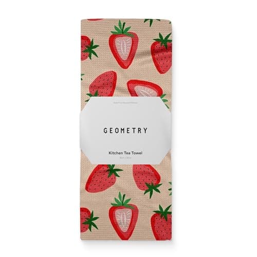 GEOMETRY Spring Kitchen Towels - Quick Dry Microfiber Cloth Spring & Summer Dish Towels for Kitchen Drying - Premium Quick Dry Towel - Strawberry Shortcake, 18" x 30" - 1-Pack — image 1