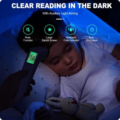 No-Touch Thermometer for Adults and Kids, Accurate Digital Baby Thermometer, Fever Alarm & Silent Mode, 2 in 1 Forehead & Object Mode view 5