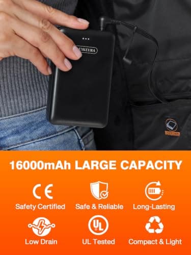 Heated Vest for Women with 16000mAh Power Bank, Lightweight Electric Vest | 9 Heating Zones, Dual Switches, 3 Heat Levels, Wind-Resistant, Water-Resistant, Machine Washable view 6