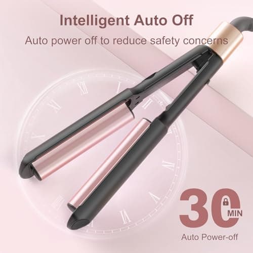 Waver Curling Iron Hair Crimper 3/4 Inch, Ionic Deep Waver Hair Curler Tool, 5 Temp Dual Barrel Mini Portable Curling Wand, Dual Voltage, Anti-Scalding Fast Heating for Short and Long Hair view 4