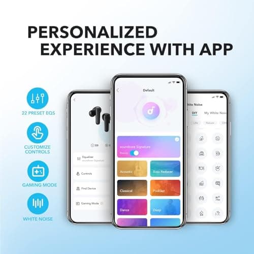 Soundcore by Anker P20i True Wireless Earbuds, 10mm Drivers with Big Bass, Bluetooth 5.3, 30H Long Playtime, Water-Resistant, 2 Mics for AI Clear Calls, 22 Preset EQs, Customization via App view 3