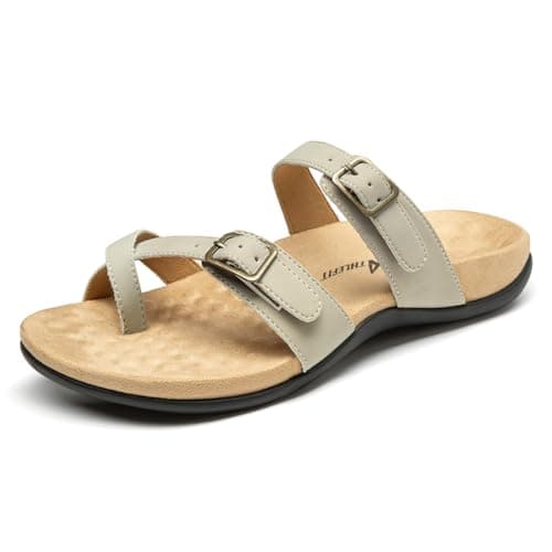 Athlefit Orthopedic Sandals for Women with Arch Support Adjustable Comfort Walking Orthotic Flip Flops — image 1