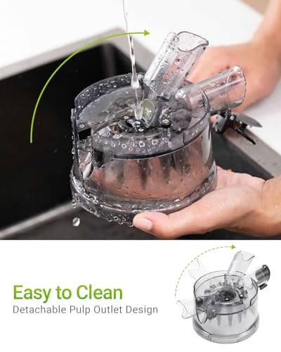 TUUMIIST Juicer Machines, Cold Press Juicer with 5.3" Extra Large Feed Chute Fit Whole Fruits & Vegetables Easy to Clean, High Juice Yield, BPA Free (Black) view 6