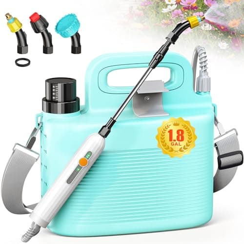 Sprayers in Lawn and Garden,Battery Powered Weed Sprayer 1.8 Gallon,Telescopic Wand,Water Hose Nozzle,Pump Sprayer,Portable Water Yard Sprayer for Weed Control,Fertilizing,Gardening