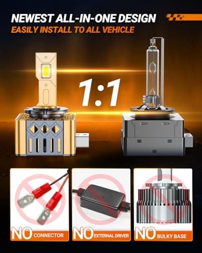 SEALIGHT D1S D1R Bulbs, 6000K Cool White for HID Assembly, HID Xenon Replace 66144 66140 85140 85415 (85415C1) Fog Light Bulbs, Pack of 2 view 5