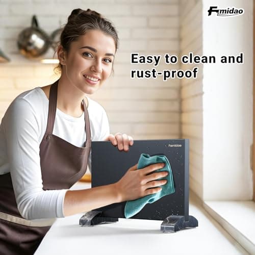 Fomidao Magnetic Knife Holder Block,Black Magnetic Knife Stand for Kitchen Counter Top,Double Sided Stainless Steel Knife Storage,Strong Magnet Knife Rack view 5