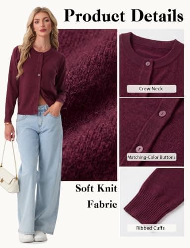 GRECERELLE Women's Wool Blend Business Casual Cardigan Sweater Fall Outfits view 5